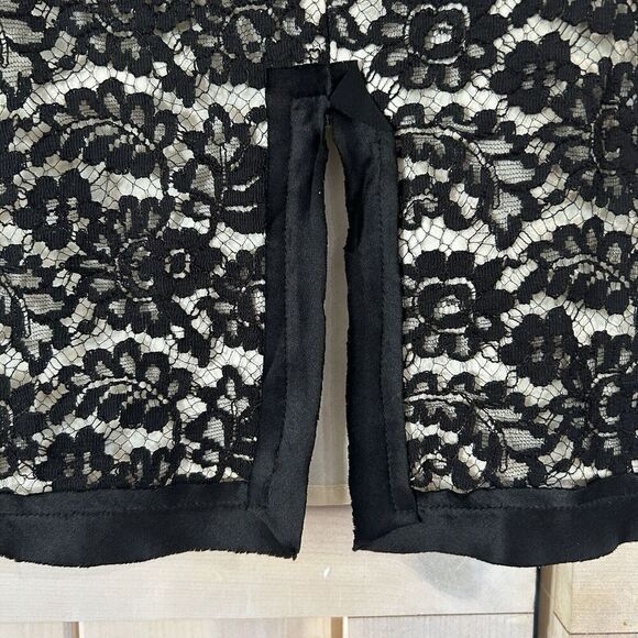 Rebecca Taylor Womens Skirt 4 Lace Floral Split Office Siren Career Professional - Picture 4 of 12